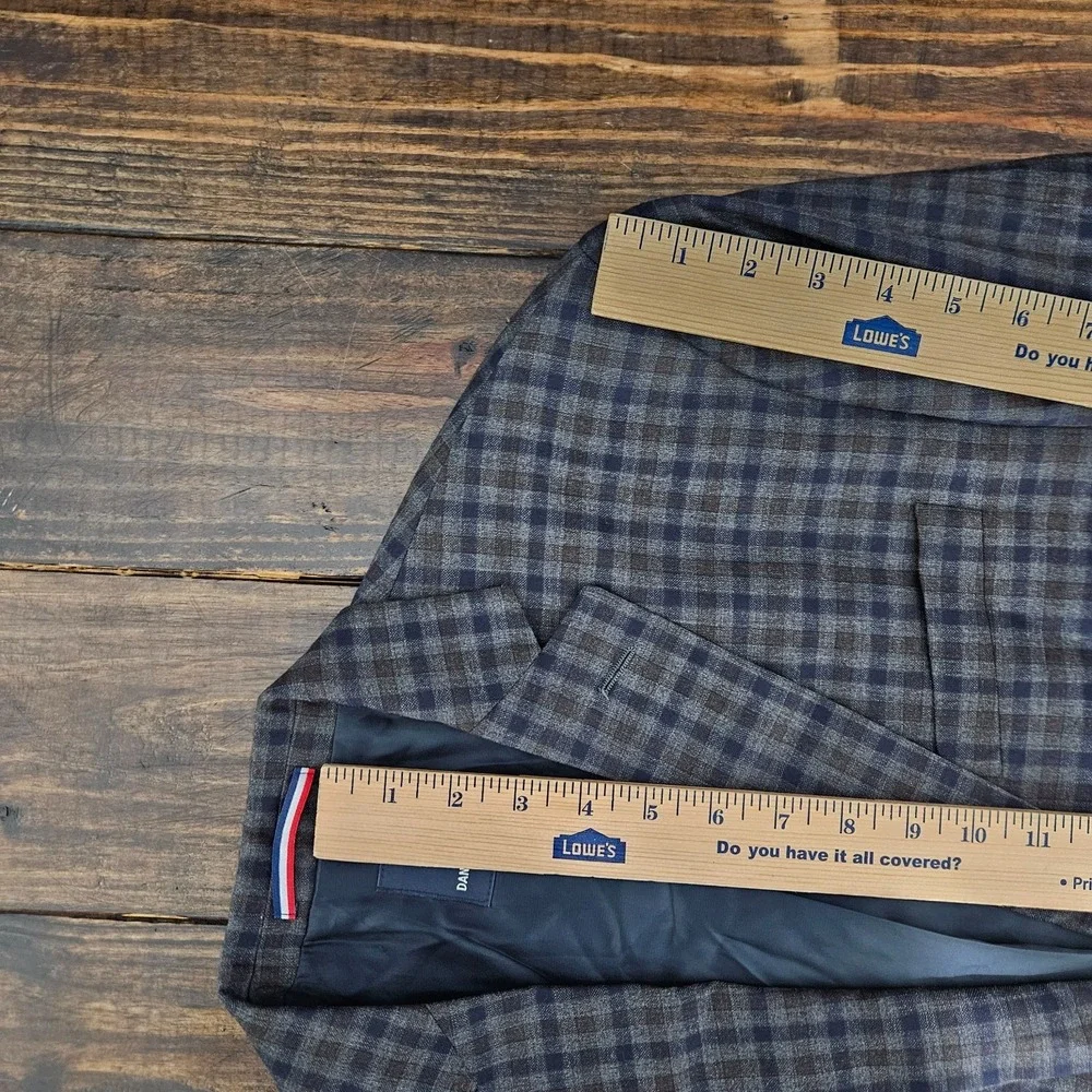 Daniel Hetcher Men's Sport Coat Blazer Two Button Checked Wool Multi-color 44S‎